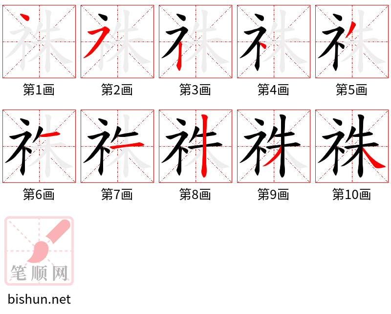 祩 笔顺规范