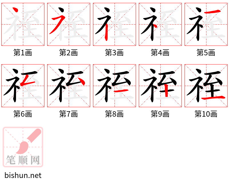 祬 笔顺规范