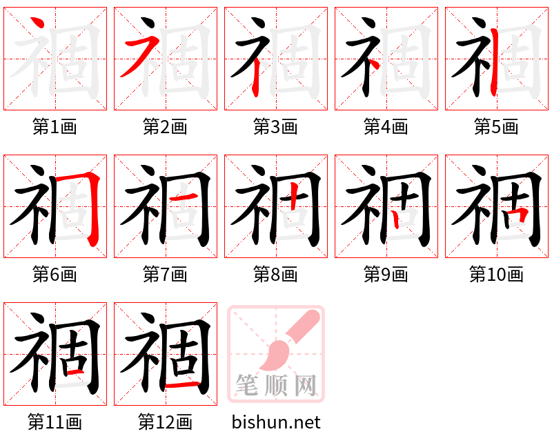 祻 笔顺规范