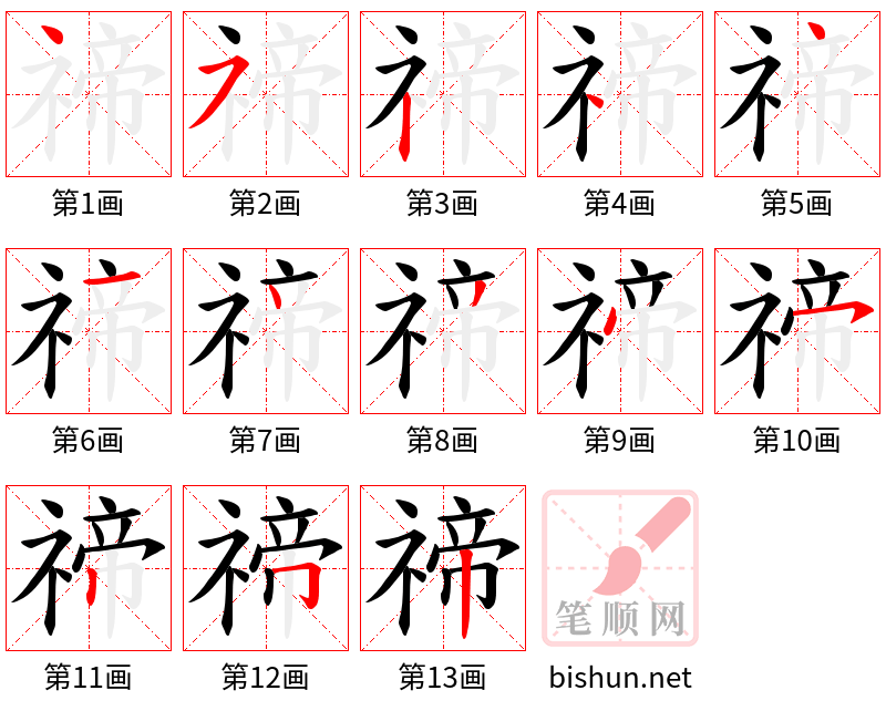 禘 笔顺规范