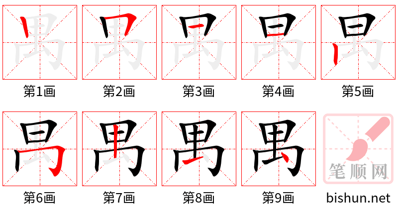 禺 笔顺规范