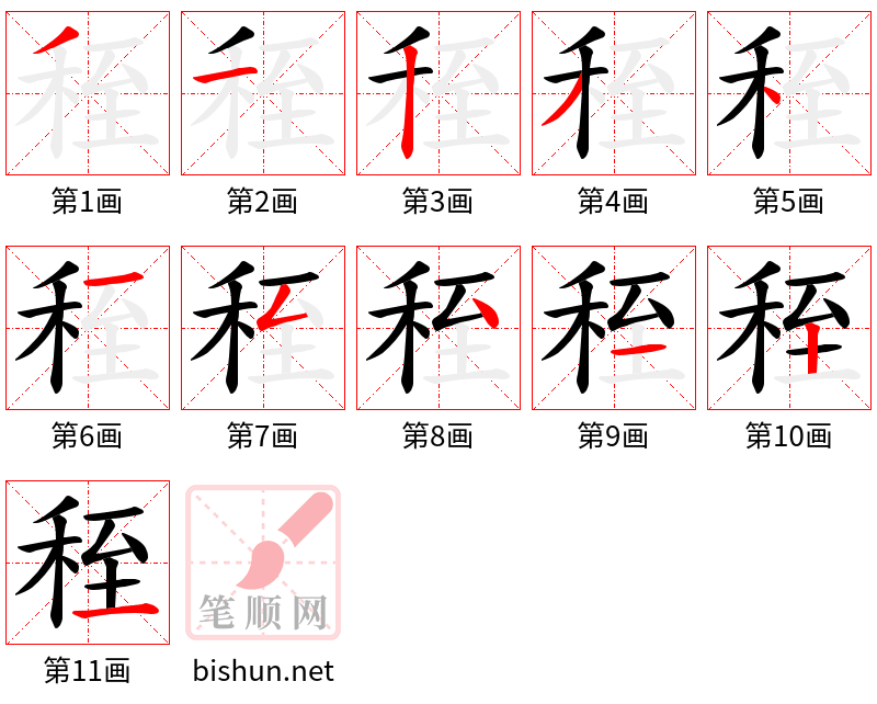 秷 笔顺规范