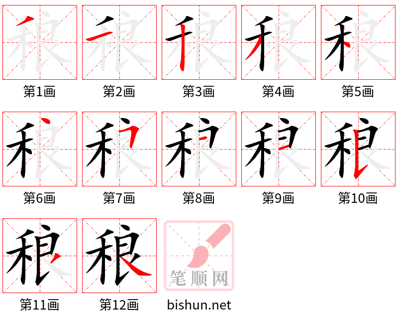 稂 笔顺规范