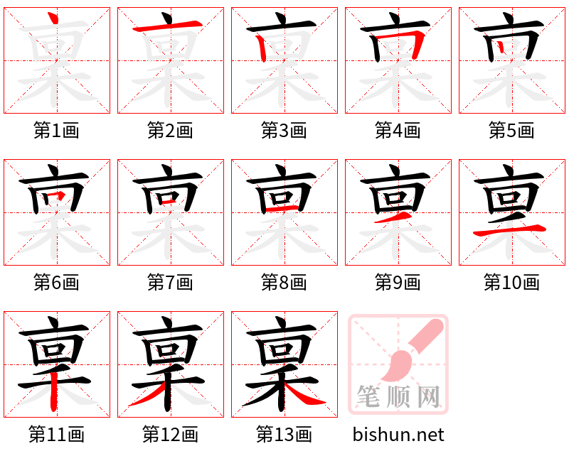 稟 笔顺规范