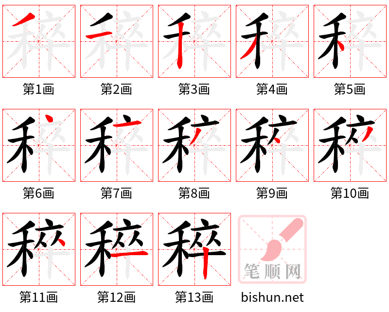 稡 笔顺规范