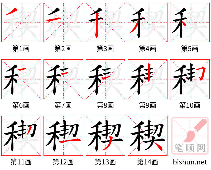 稧 笔顺规范