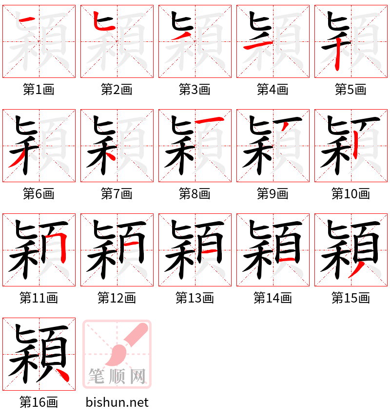 穎 笔顺规范