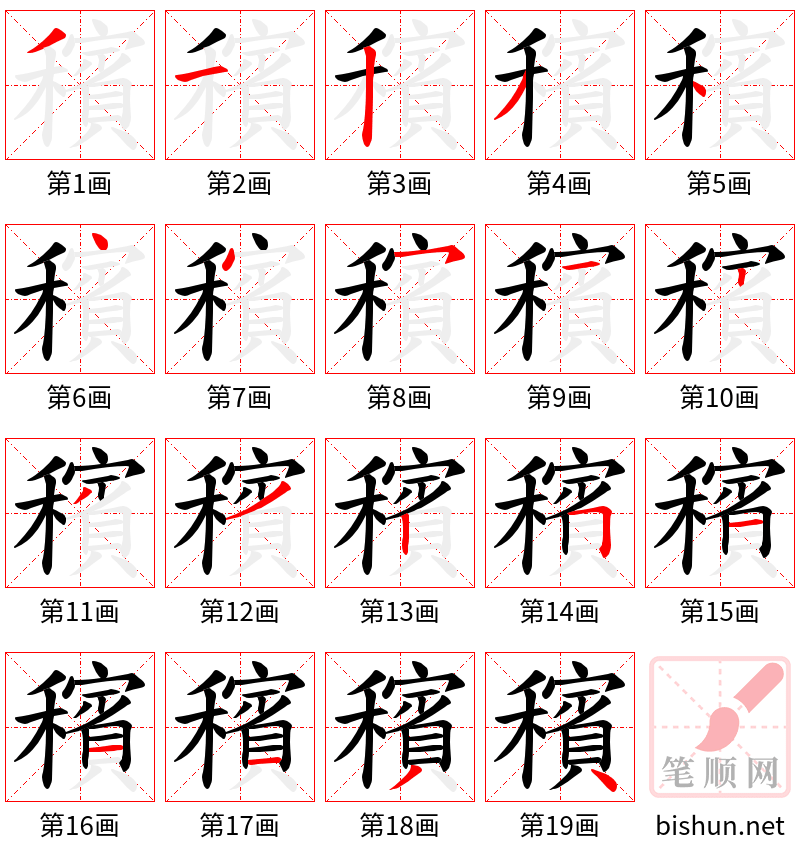 穦 笔顺规范