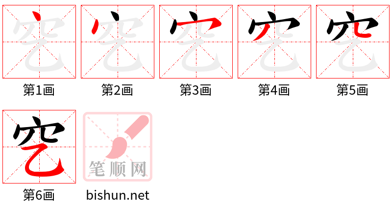 穵 笔顺规范