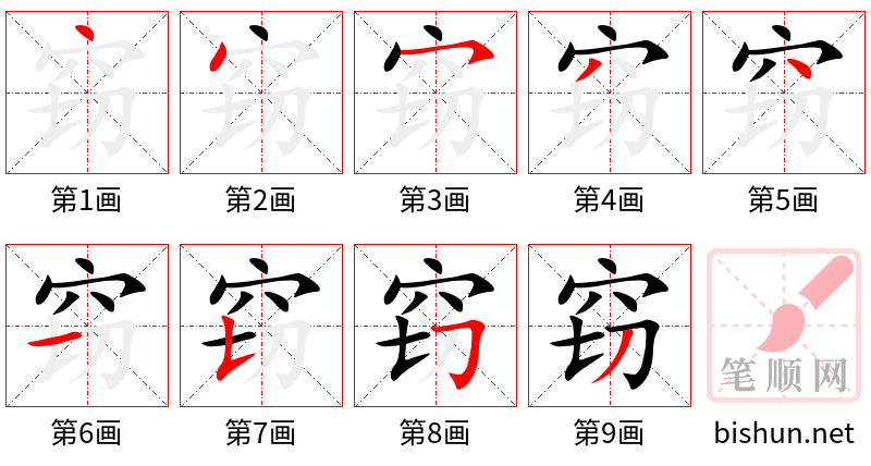 窃 笔顺规范