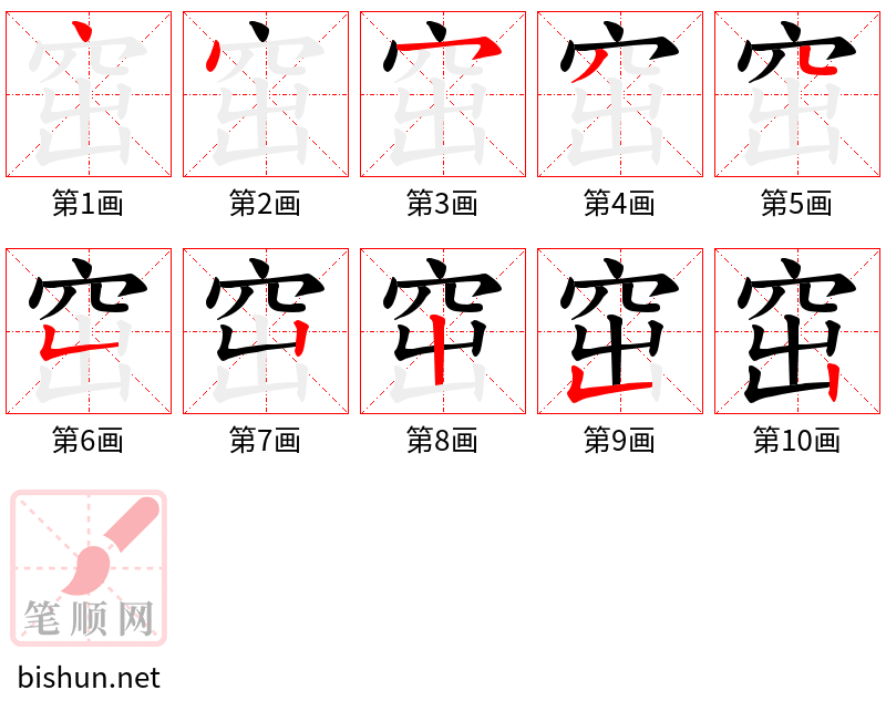 窋 笔顺规范