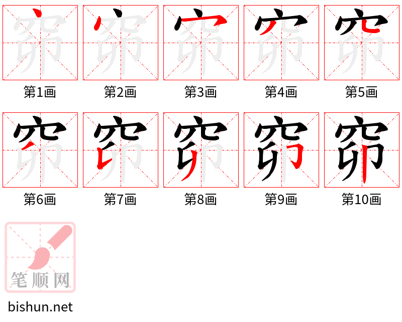 窌 笔顺规范