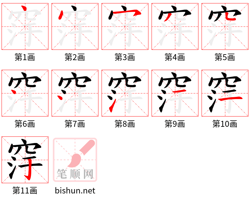 窏 笔顺规范