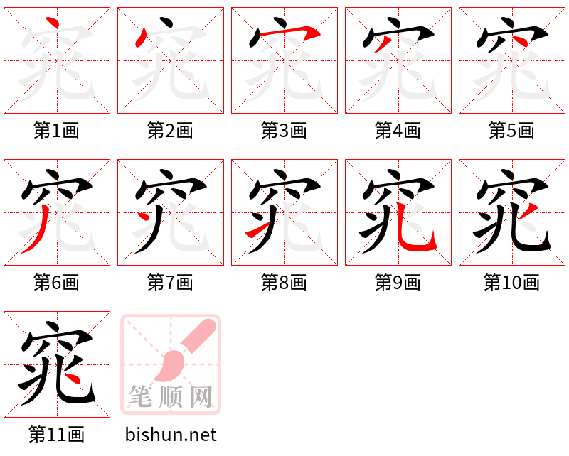 窕 笔顺规范