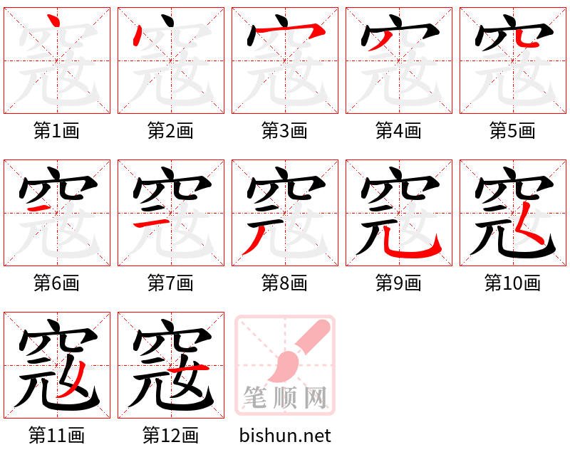 窛 笔顺规范