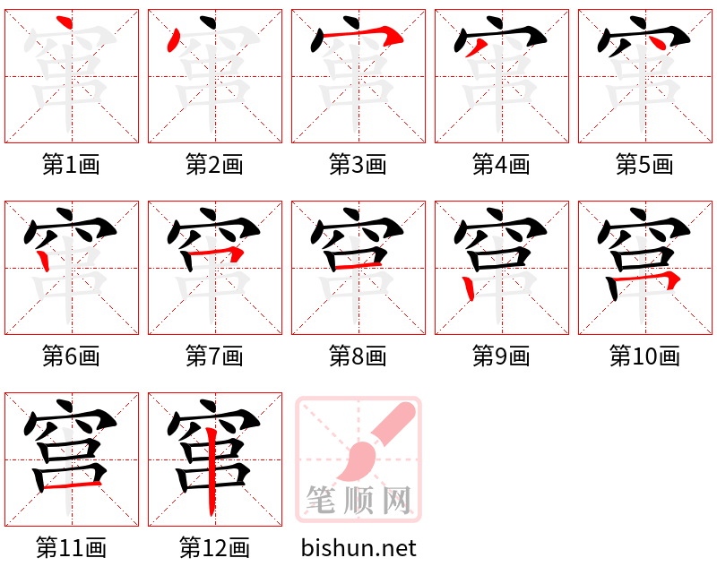 窜 笔顺规范