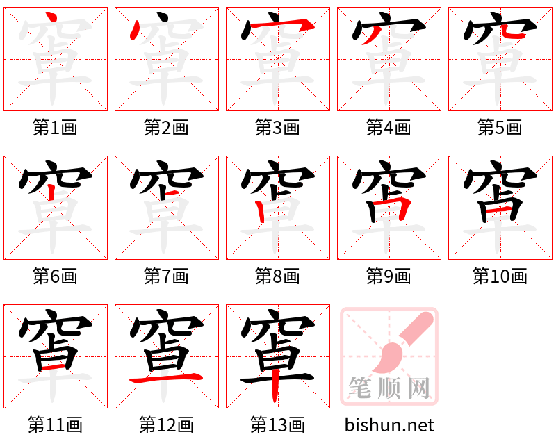 窧 笔顺规范