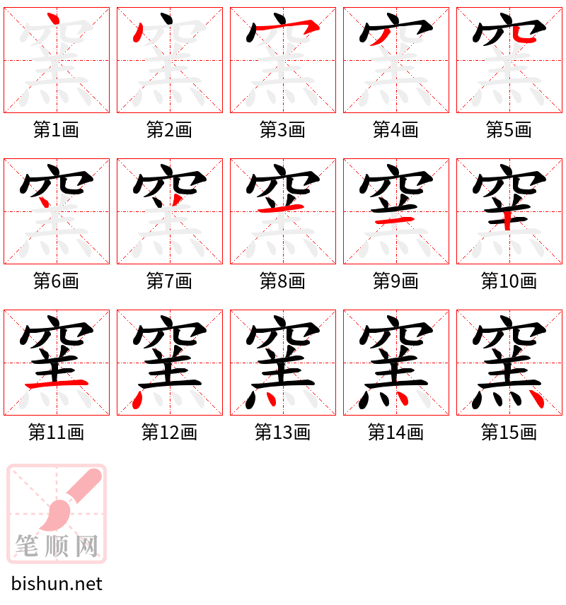 窯 笔顺规范