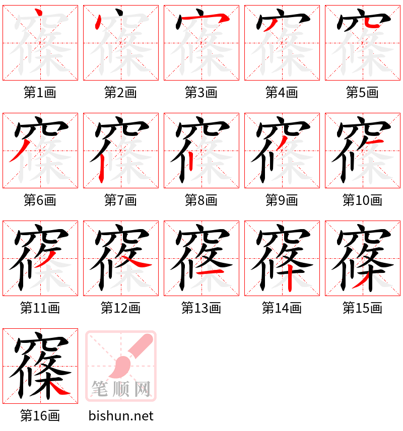 窱 笔顺规范