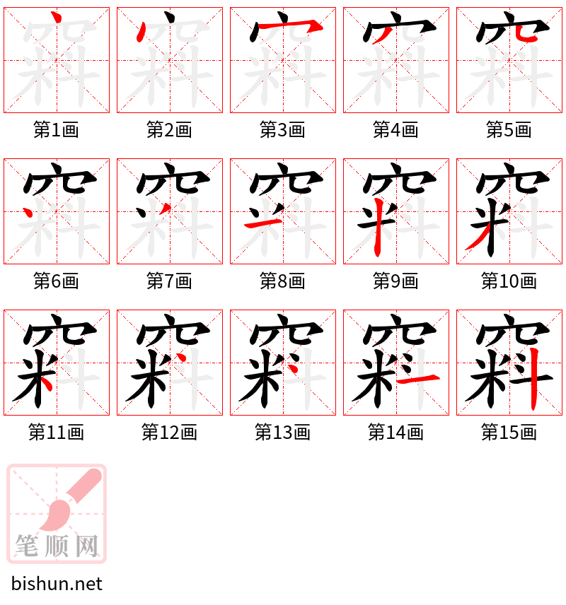 窲 笔顺规范