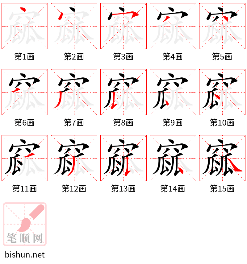 窳 笔顺规范