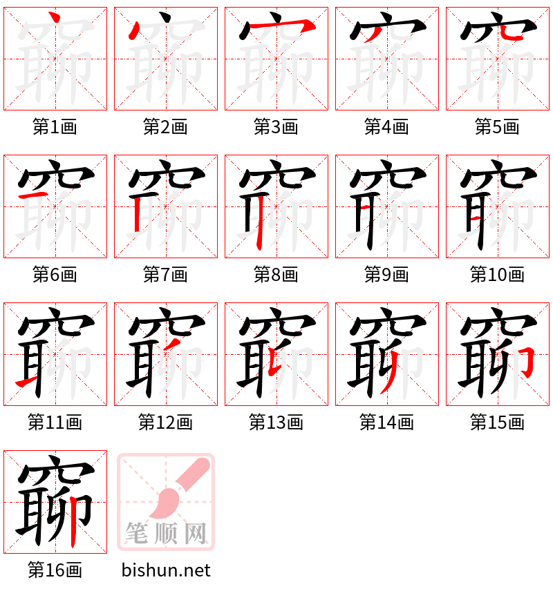 窷 笔顺规范