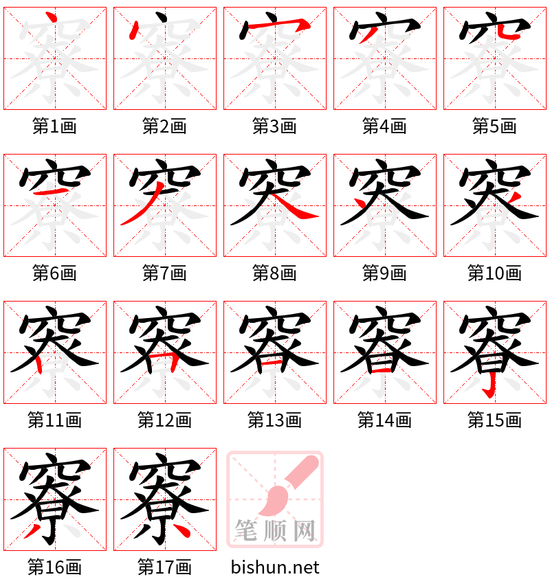 竂 笔顺规范