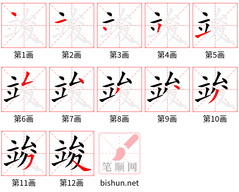 竣 笔顺规范