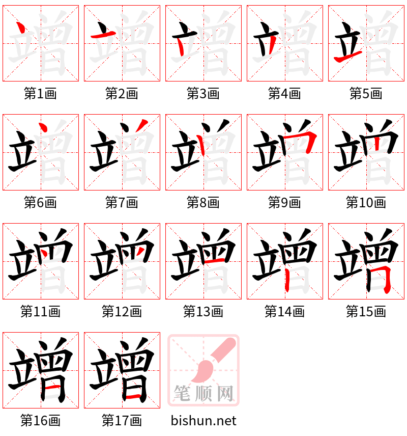 竲 笔顺规范