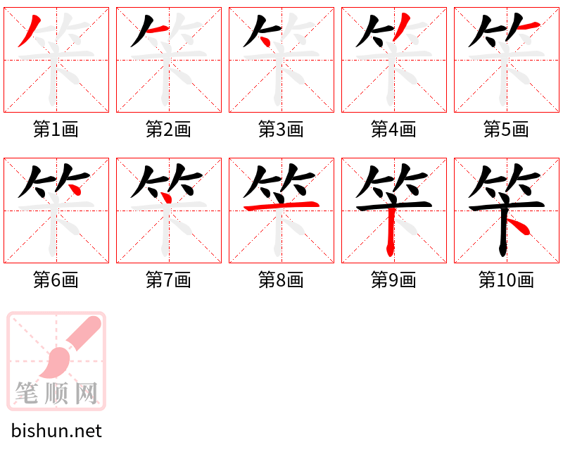 笇 笔顺规范