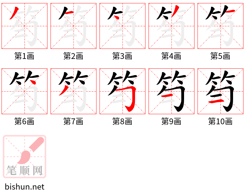 笉 笔顺规范