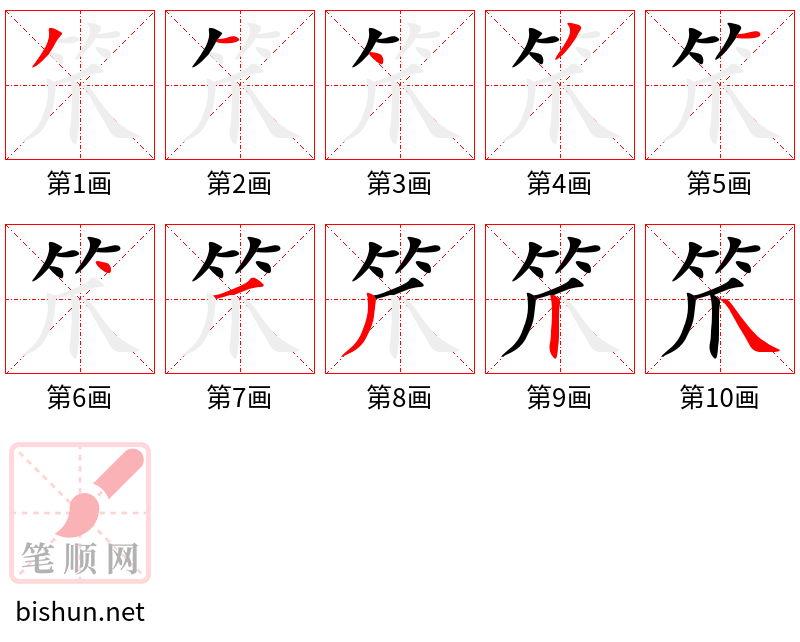 笊 笔顺规范