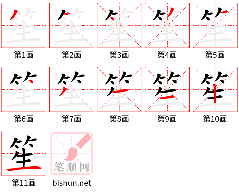 笙 笔顺规范