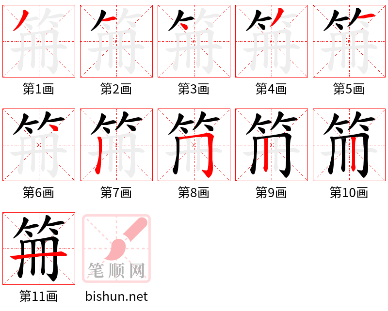 笧 笔顺规范