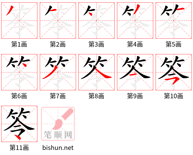 笭 笔顺规范