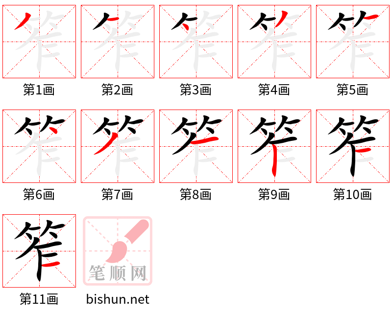 笮 笔顺规范