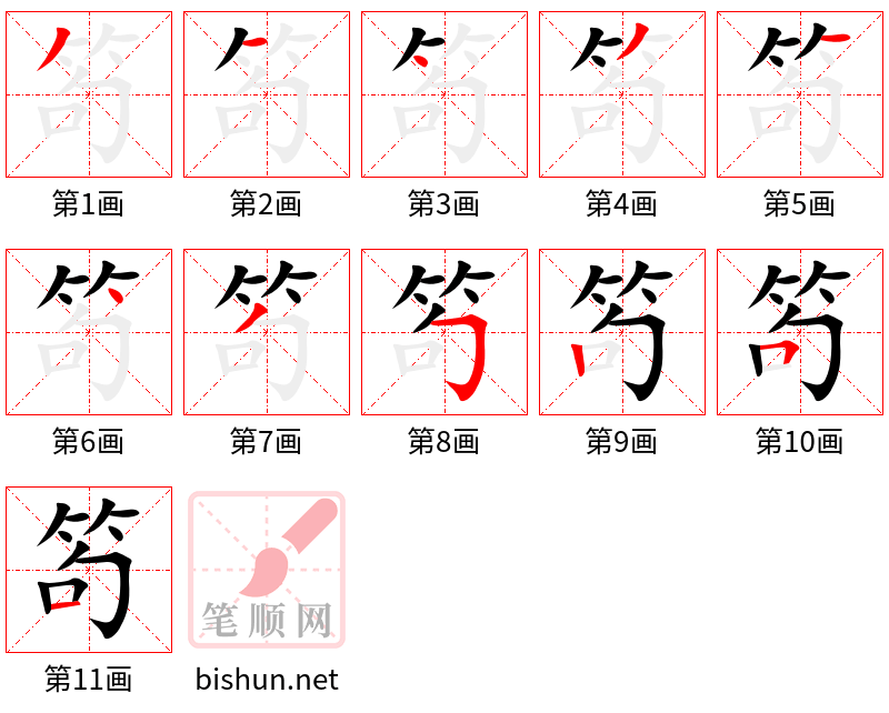 笱 笔顺规范