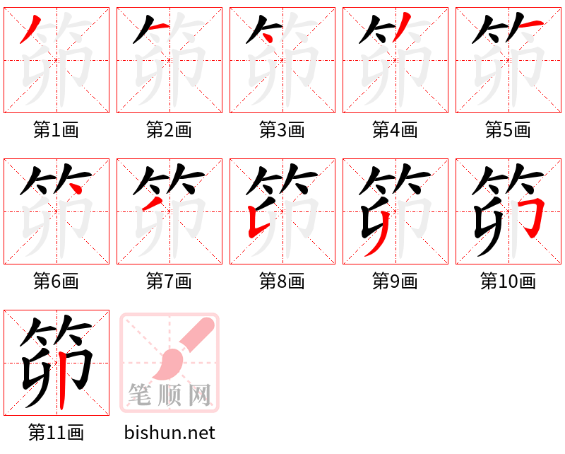 笷 笔顺规范