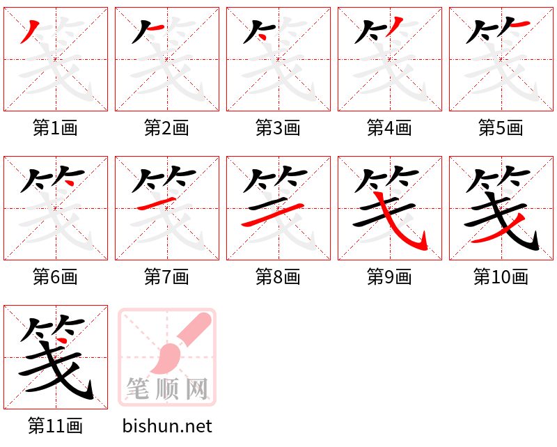 笺 笔顺规范