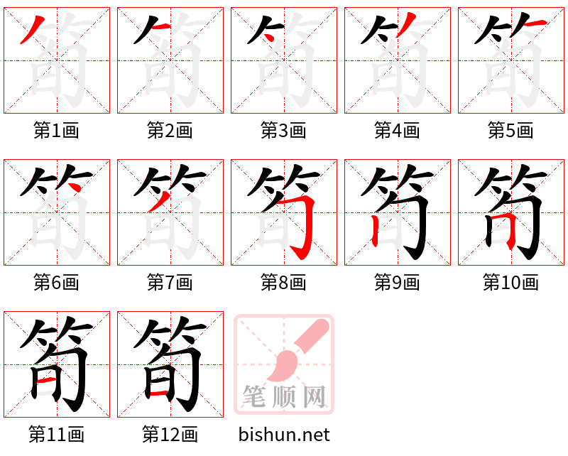 筍 笔顺规范