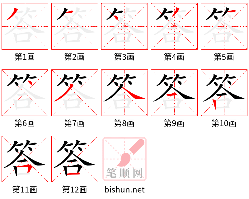 答 笔顺规范