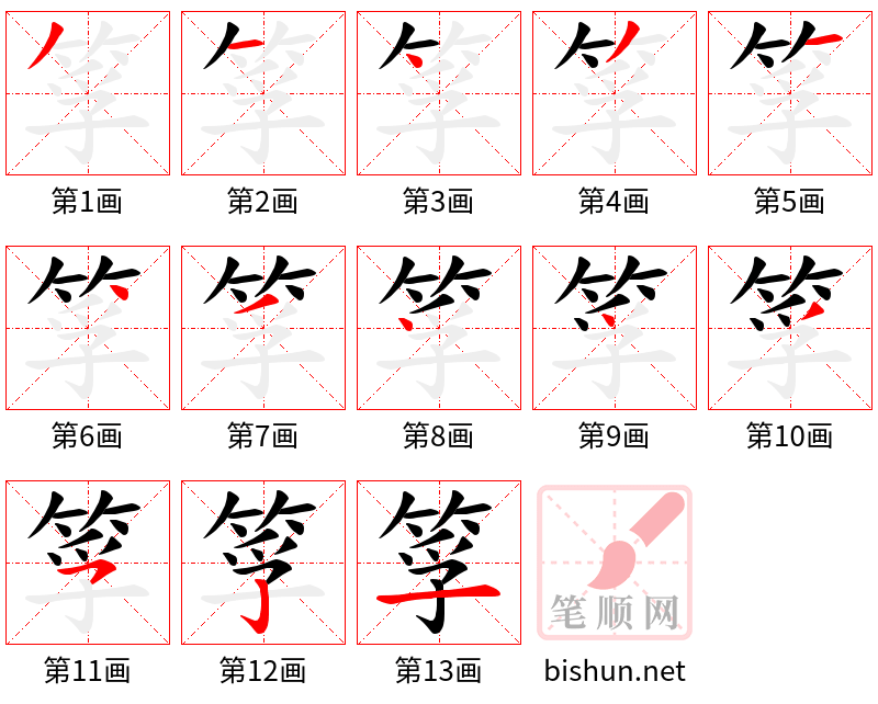 筟 笔顺规范