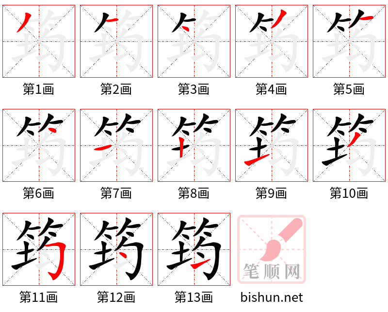 筠 笔顺规范