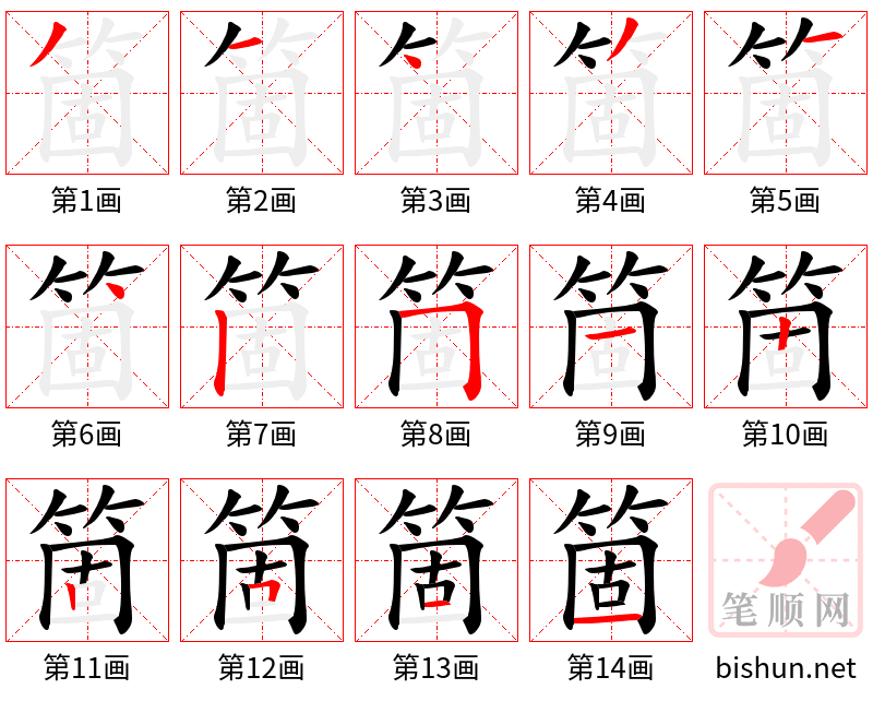 箇 笔顺规范