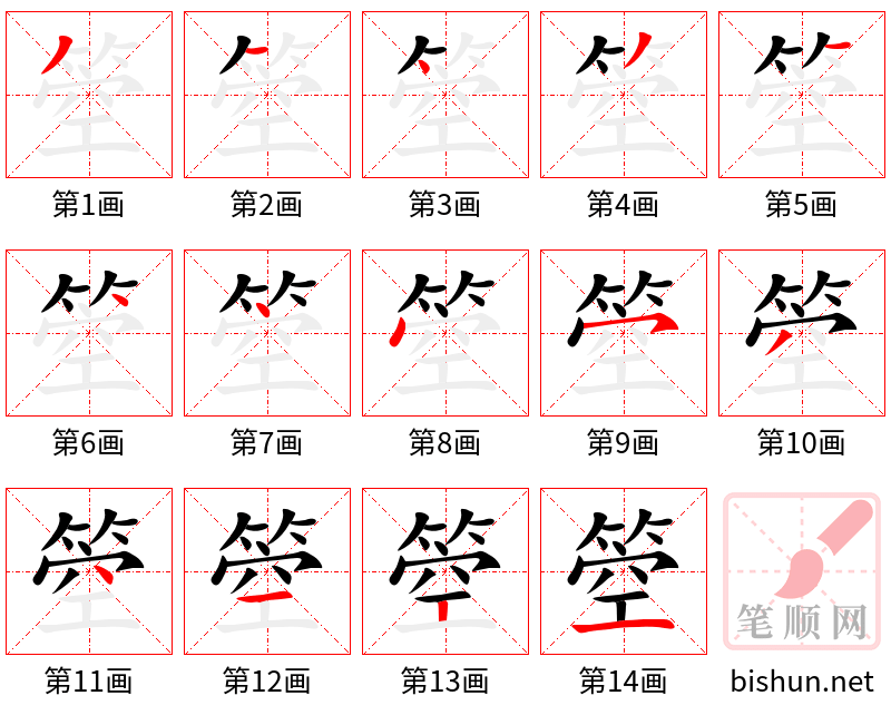 箜 笔顺规范