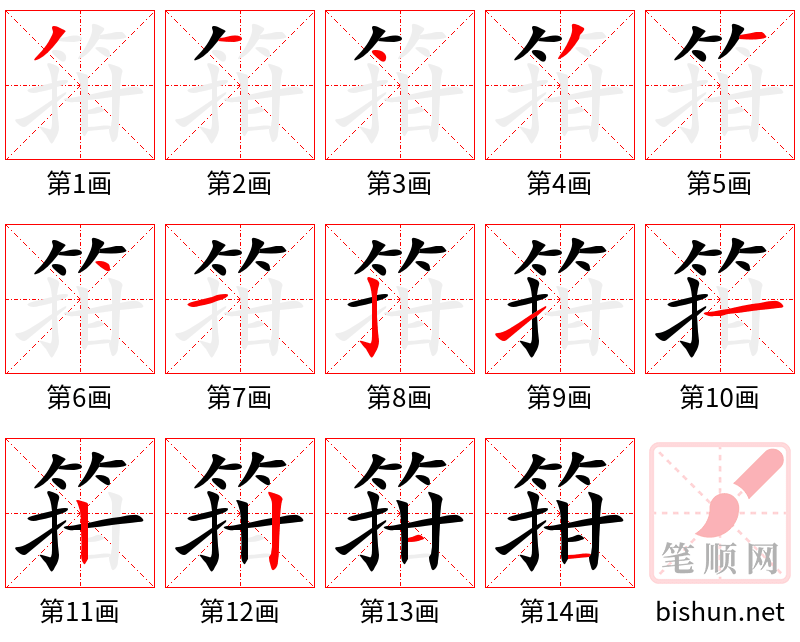 箝 笔顺规范