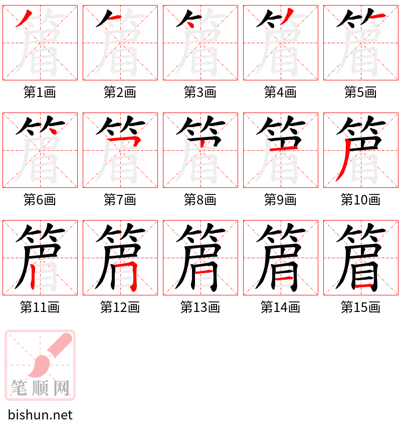 篃 笔顺规范