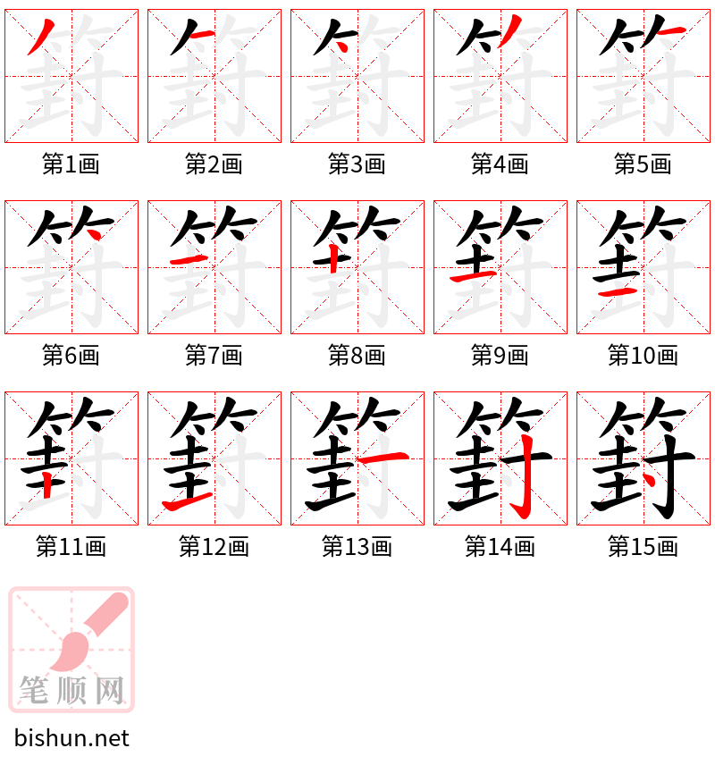 篈 笔顺规范