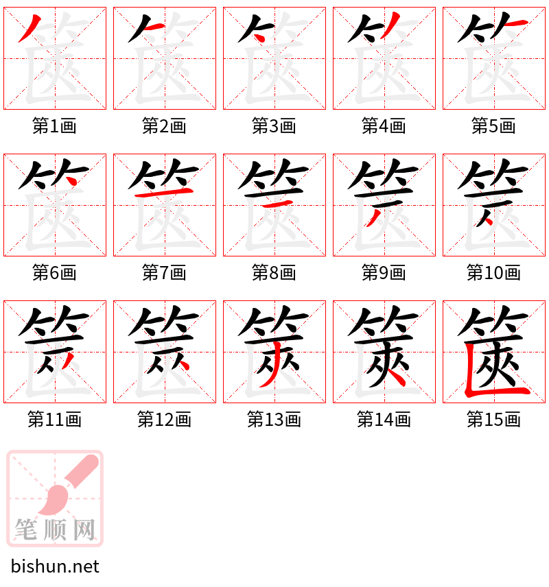 篋 笔顺规范