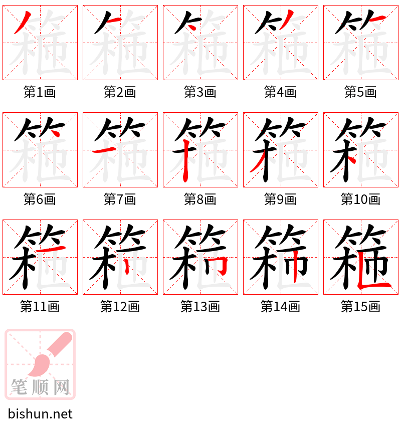 篐 笔顺规范